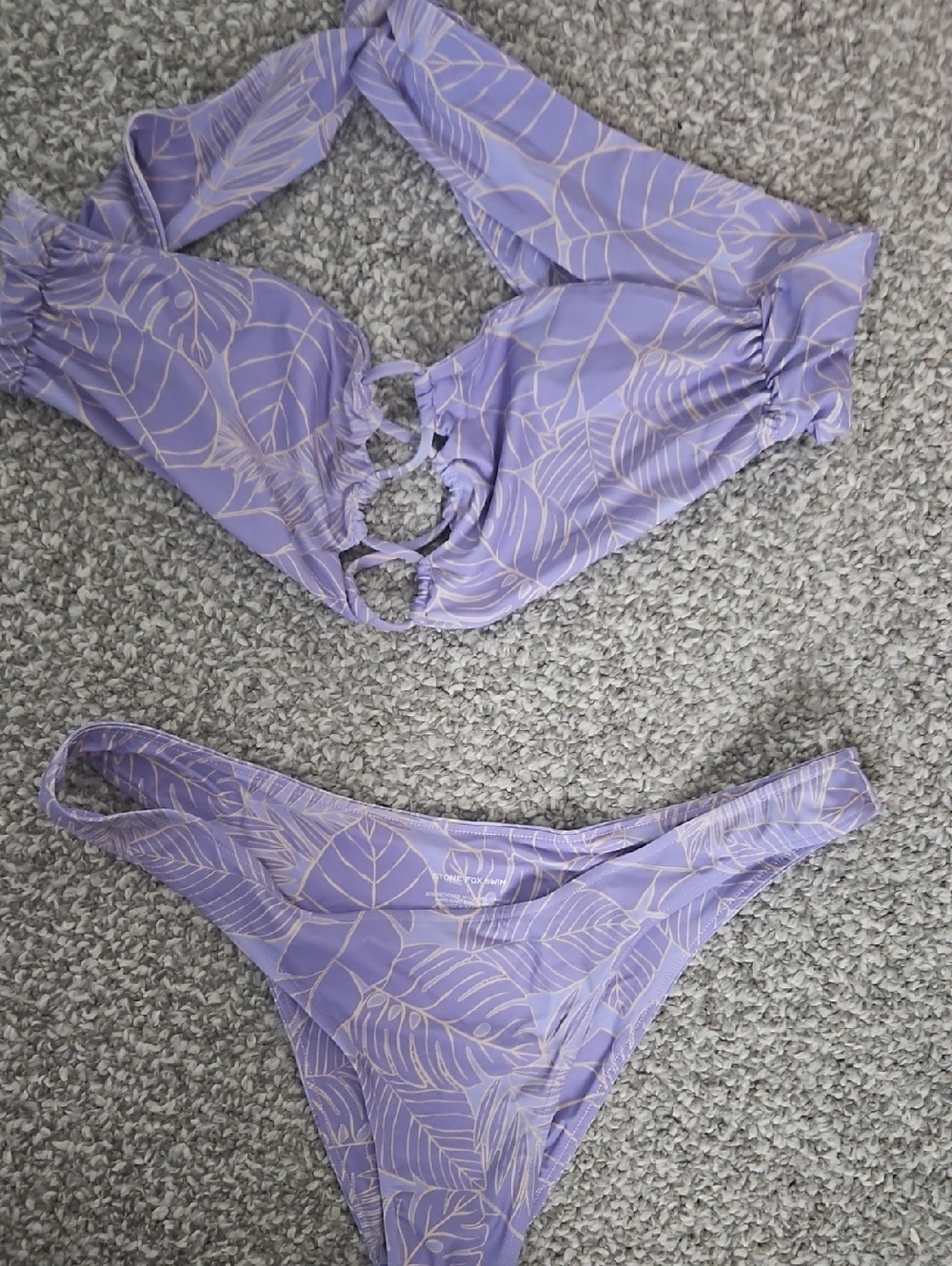 Stone Fox Swim Purple Bandaeu Set